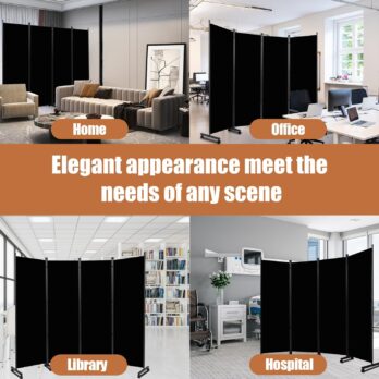 Room Divider Portable 88” Partition with 4 Panels