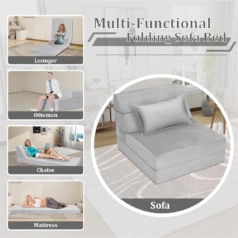 5-in-1 Folding Sofa Bed with Pillow