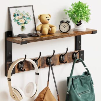 Wall Hooks with Shelf, Coat Rack Wall Mount