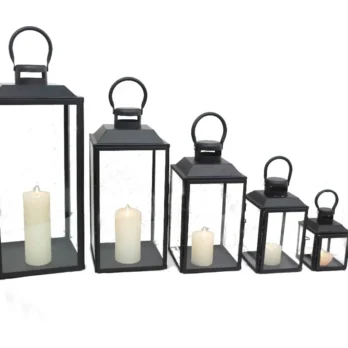 Wedding Decorative Metal Floor Lantern with Glass Cover